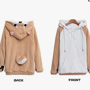 Shiba Inu Dog Embroidery Hoodie-super cozy and warm!